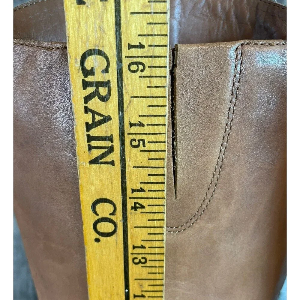 Sam Edelman Penny High Riding Boots Brown Leather Camel Whiskey Equestrian 8